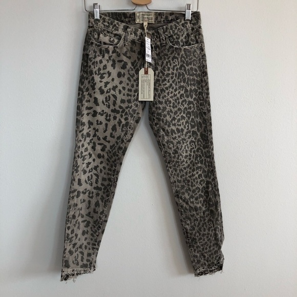 Current/Elliot the stiletto jeans in Grey leopard animal print NWT - Picture 4 of 9